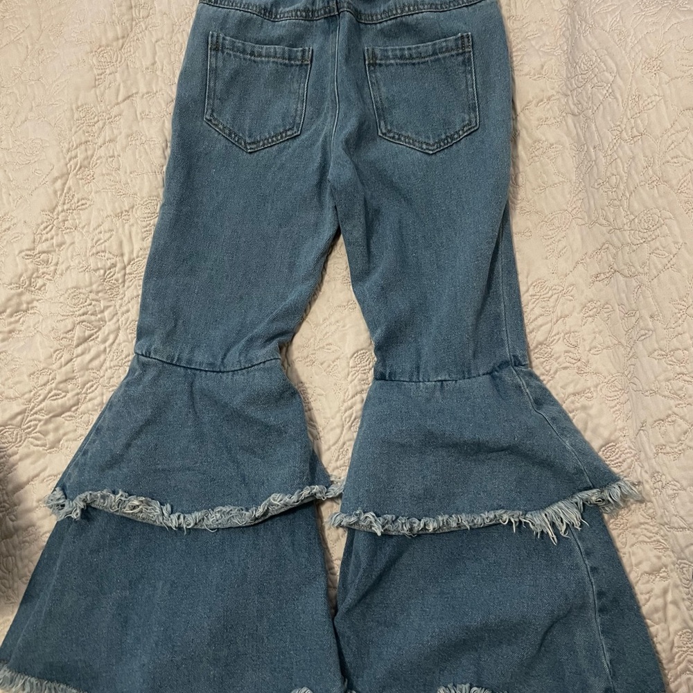 Tween Girls Raw Cut Flare Leg Jeans